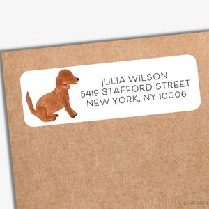 Dog Lover Return Address Labels PRINTED | White Matte Address Envelope Labels | Personalized Label | Modern Mailing Stickers | Puppy Dog