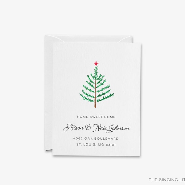 Christmas Moving Announcement | Holiday Change of Address | We've Moved Card | New Address Cards | Modern Christmas Tree House Card