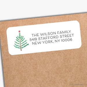 Kerstadresetiketten GEDRUKT | Witte matte adresenvelopetiketten | Gepersonaliseerde label | Moderne poststickers | Kerstkaarten