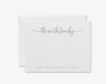 Personalized Family Stationery Set | Flat Note Cards