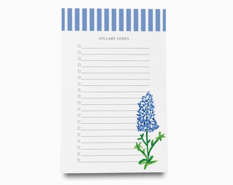 Personalized Bluebonnet Notepad | Texas Bluebonnet Notepad Set | Spring To Do List | Feminine Notepads | Personalized Gift | Flowers Gift