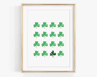 Shamrock Watercolor Print | Irish Art, St Patricks Day Decor