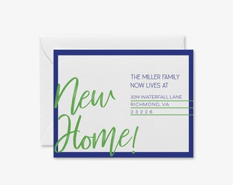 Modern Moving Announcement Card | Change of Address Notice | We've Moved Cards | New Home Announcement | Personalized New House | Two Toned