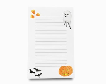 Spooky Halloween Notepad | Bats Jack-O-Lantern Ghost Notepad Set | Fall To Do List | Preppy Notepads | Halloween Lover Notes Gift | Autumn