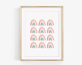 Watercolor Rainbow Art Print | Playroom Nursery Decor