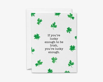 Glückliche irische St Patrick Tageskarte | Kleeblatt Gruß