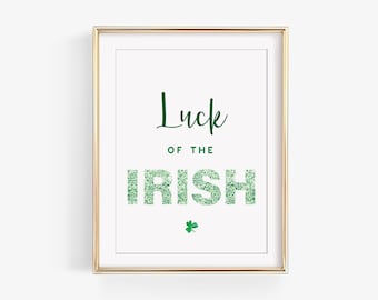 Luck of the Irish Art Print | Shamrock Clover (8x10)