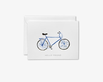 Blue Bicycle Note Card Set | Bike Stationery Gift