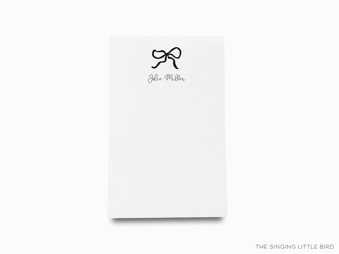 Black Bow Notepad | Modern Notepad Set | Black and White to Do List ...