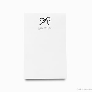 Black Bow Notepad | Modern Notepad Set | Black and White To Do List | Minimalist Feminine Notepads | Personalized Gift | Hostess French Chic
