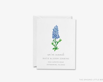Texas Bluebonnet Moving Announcement Card | Personalized New Home