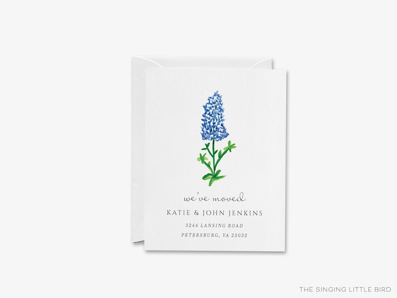 Texas Bluebonnet Moving Announcement Card | Personalized New Home image 1