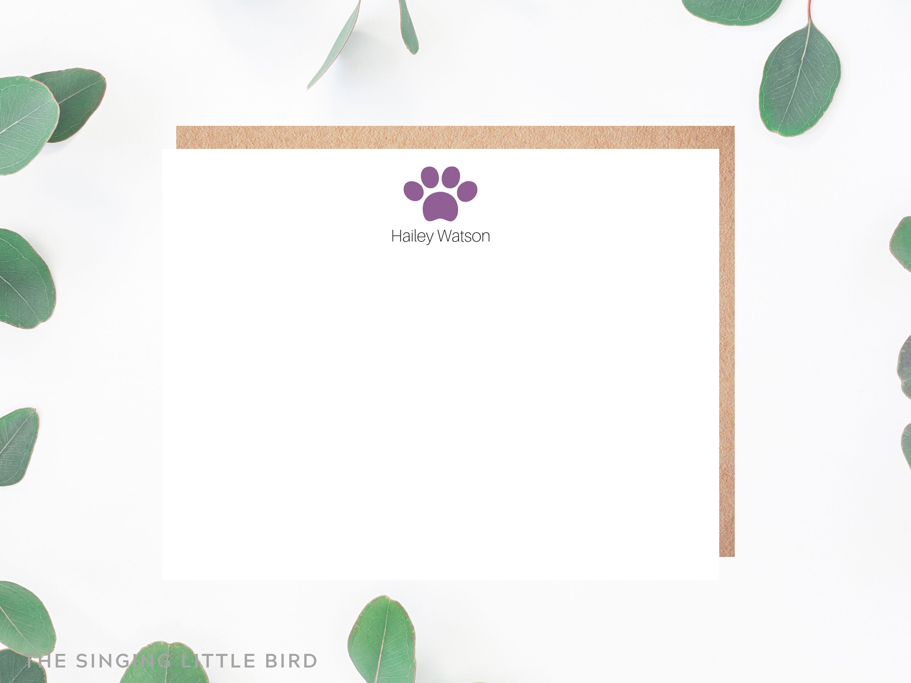 Paw Print Personalized Stationery / Animal Lover / Paw Print | Etsy