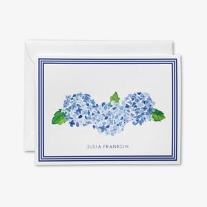 Hortensie Grußkarten Set | Hortensien Karten | Hortensie Notizen | Hortensie Geschenk | Gastgeschenk | Preppy Aquarell Danke