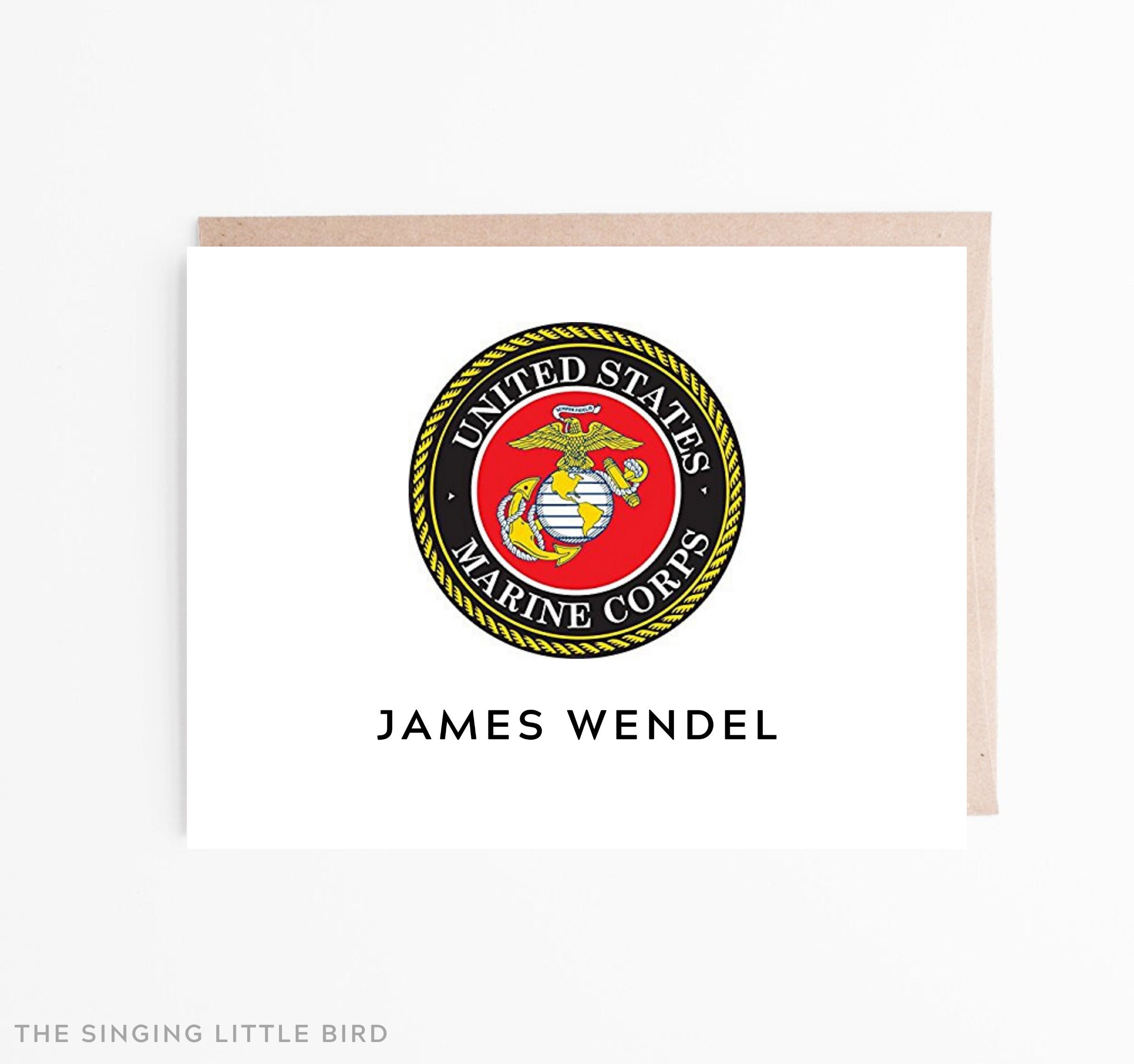 US Marine Corps Personalized Folded Card Set / Military | Etsy