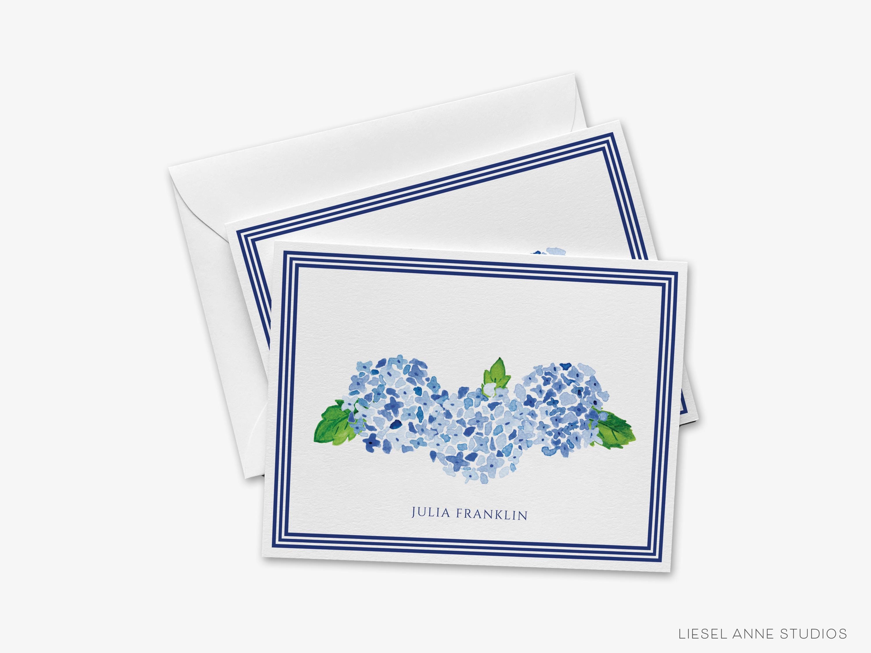Personalized Hydrangea Watercolor Note Card Set | Preppy Thank You - Etsy
