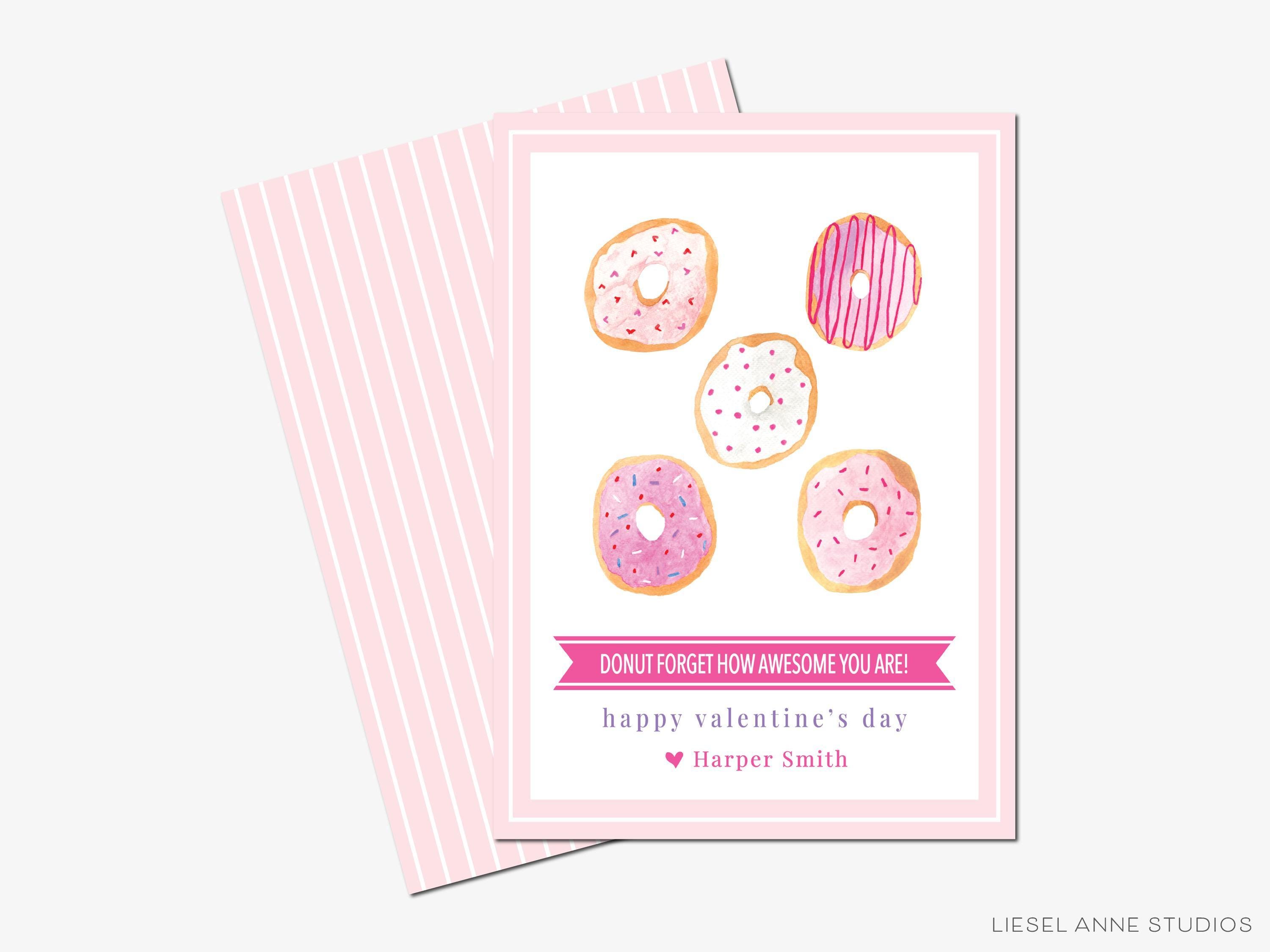 Personalized Kids Valentine Cards for School | Donut Valentine's Day Cards | Classroom Valentines | Donut Pun | Donut Know What I'd Do Card