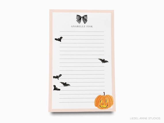 Spooky Halloween Notepad | Bats Jack-O-Lantern Ghost Notepad Set | Fall To Do List | Preppy Notepads | Halloween Lover Notes Gift | Autumn