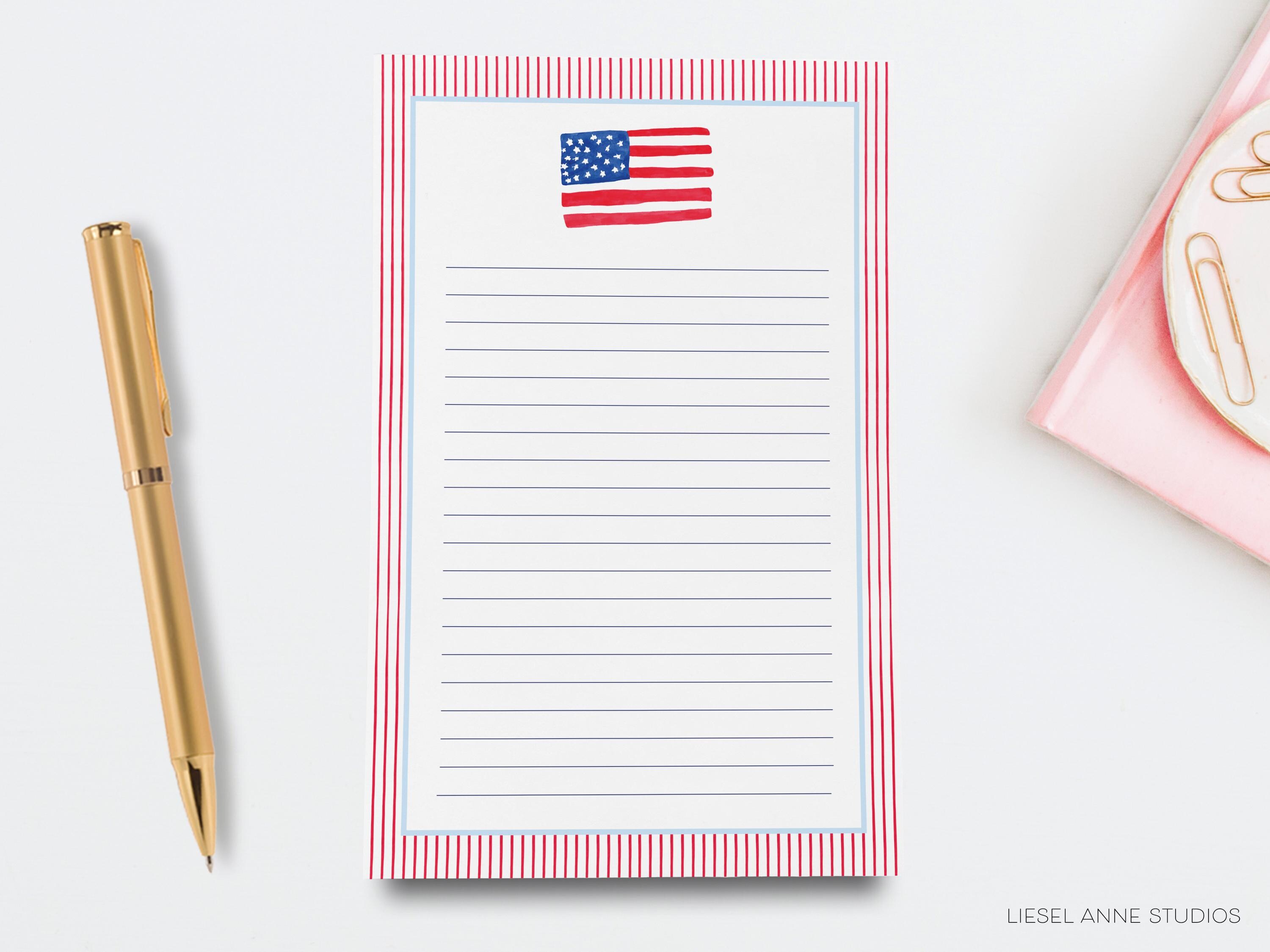 American Flag Notepad | Patriotic Gift | USA Pad | Watercolor | Red ...