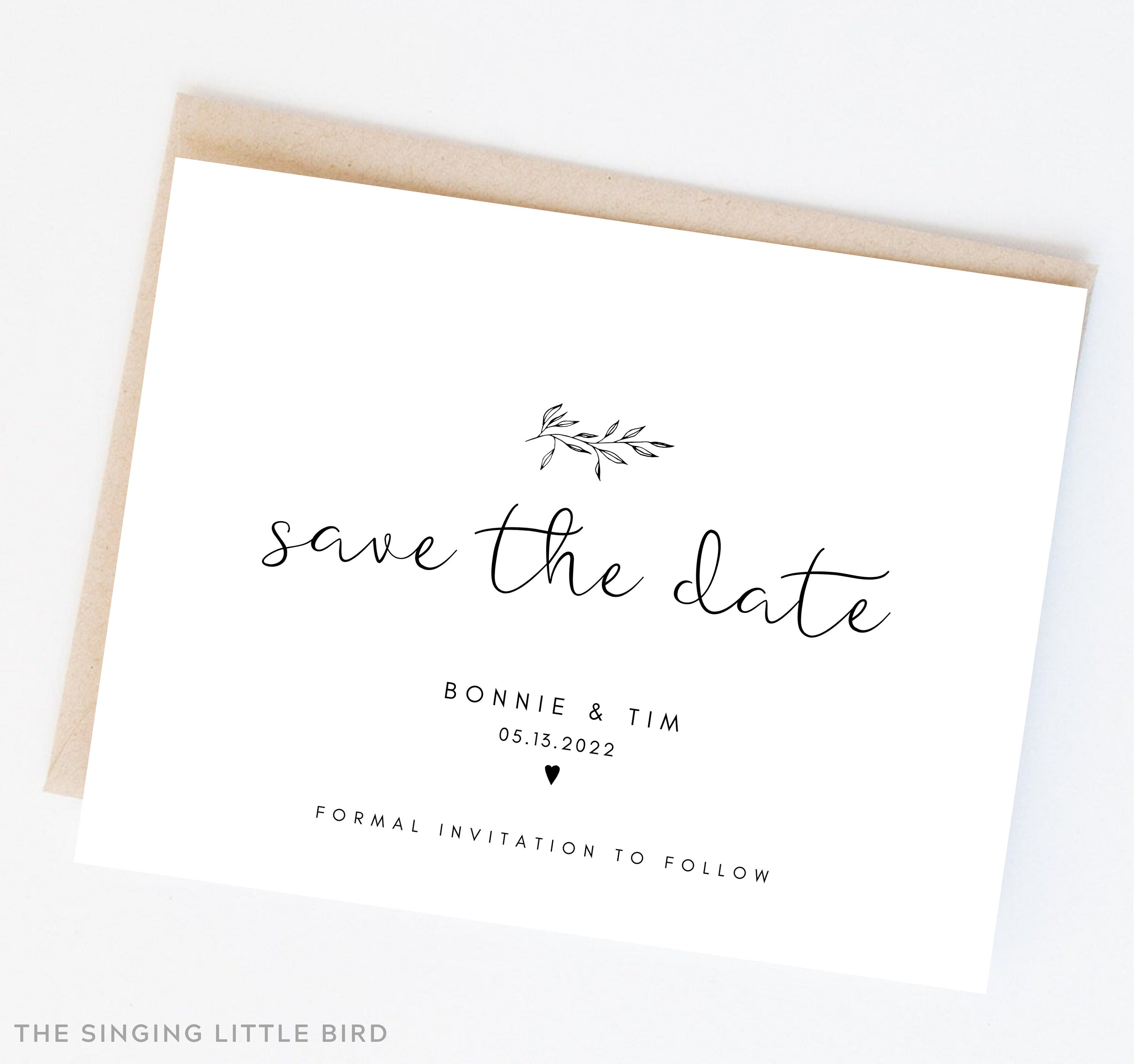 Save the Date Cards with Envelopes / Botanical Minimalist Etsy