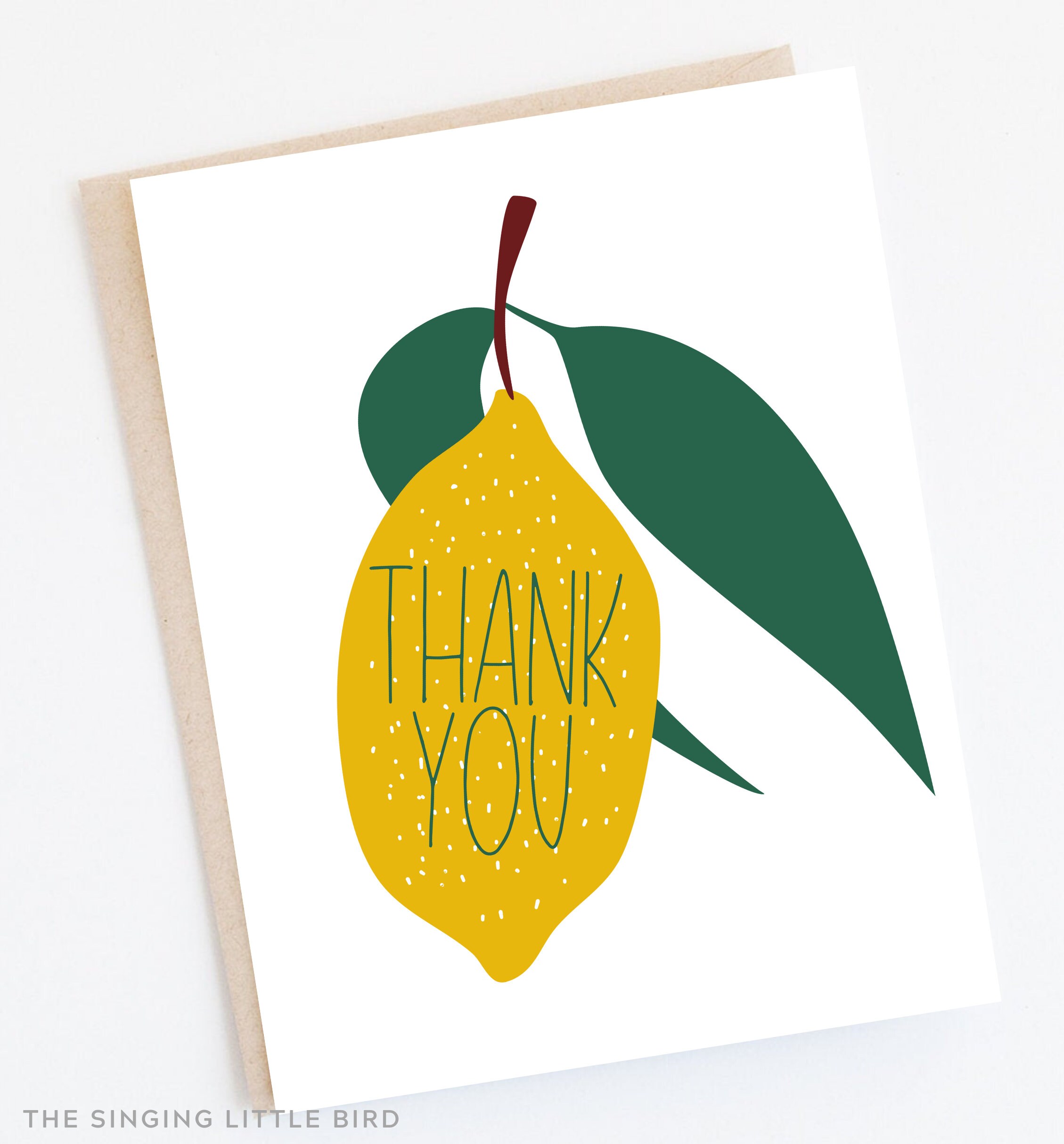 Lemon Thank You Cards / Simple Lemon Thank You / Thank you Etsy
