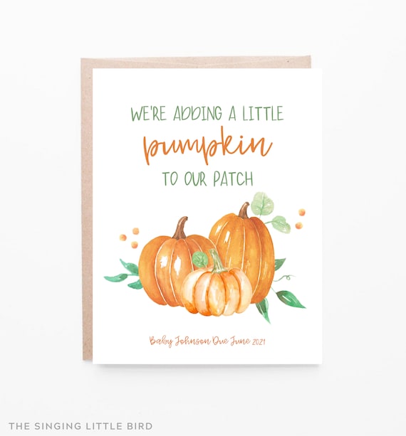 Fall Pregnancy Announcement card / Pumpkin Pregnancy