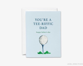 You're A Tee-Riffic Dad Card | Happy Father's Day Dad Card | Golf Lover Card | Golfer Father's Day Card | Step Dad Card | You're The Best