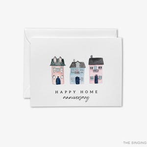 Tarjeta de aniversario de casa feliz / Tarjeta de agente inmobiliario / Tarjeta de agente inmobiliario / Tarjeta de aniversario de matrimonio / Tarjeta de casa nueva por un año / Tarjeta de presentación de bienes raíces