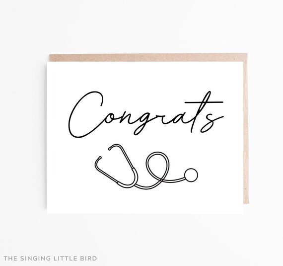 Congrats Doctor Card / Congrats Nurse Card / Medical School | Etsy