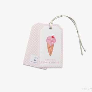 Ice Cream Gift Tag | Summer Birthday Tag | Ice Cream Lovers Gift | Thank You Tag | Ice Cream Party Favor Tag | Ice Cream Social Gift Tag