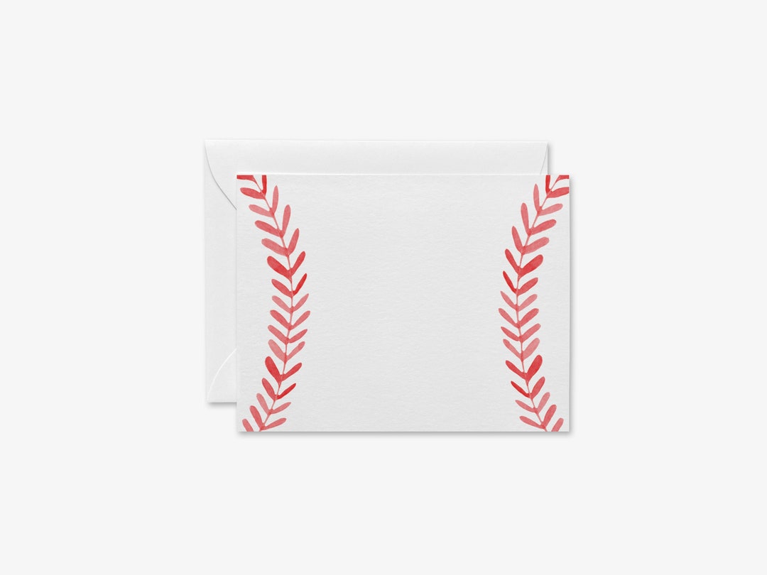 Baseball Seams Flat Notecards [sets of 8] | Boys Sport Thank You Notes ...