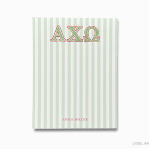 Alpha Chi Omega Notizblock personalisiert | Offiziel lizenziertes Produkt | Bid Day Geschenk Notizblock | Schwesternschaft Großes Kleines Geschenk | AXOME Notizblock
