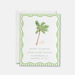 Palm Tree Moving Announcement Postcards | Watercolor New Address Cards