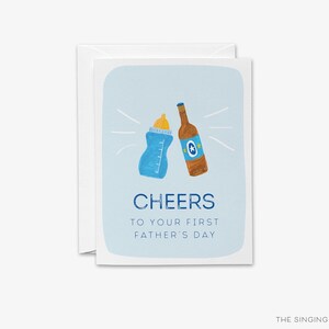 Feliz Primeiro Dia dos Pais | Cartão para Pai | Marido em Branco | Novo Pai | Saúde | Saúde para o Seu Primeiro Dia dos Pais | Cartão para o Dia dos Pais dos Amigos