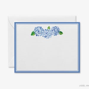 Hydrangea Personalized Stationery Set | Watercolor Notecards - Etsy