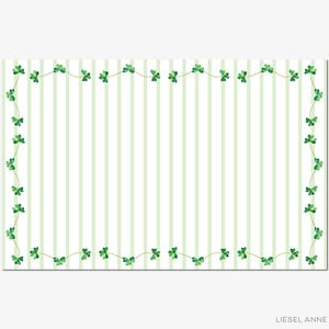 Shamrock Placemats | Irish St. Patrick&#39;s Day Decor | Green Striped Table Mats | Festive Clover Disposable Decor | Ireland Dining Table