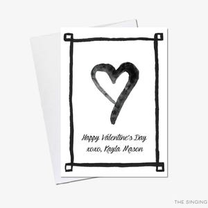 Minimalist Mini Valentine Cards | Black and White Valentine&#39;s Day Cards | Classroom Valentine | Adult Kid Valentine | XOXO Heart | Friend