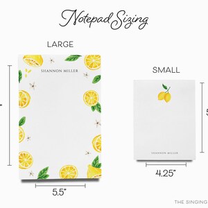 Bloc de notas personalizado de limón / Juego de blocs de notas para amantes del limón / Lista de tareas de verano / Bloc de notas femenino / Regalo personalizado / Regalo de limones y cítricos Bundled (SM + LG)
