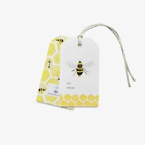 Bee Gift Tags [Sets of 8] | Bee Gift Tags | Bee Lover Favor Tag | Bee Themed Party Tag | Watercolor Hand Painted Tag | Thank You Hang Tag