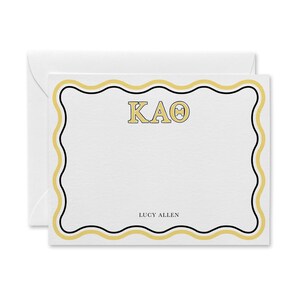 Gepersonaliseerde briefpapier Kappa Alpha Theta | Cadeaukaartjes Bieddag | ΚΑΘBedankbriefjes | Vrouwenvereniging groot klein cadeau | Preppy gouden golf