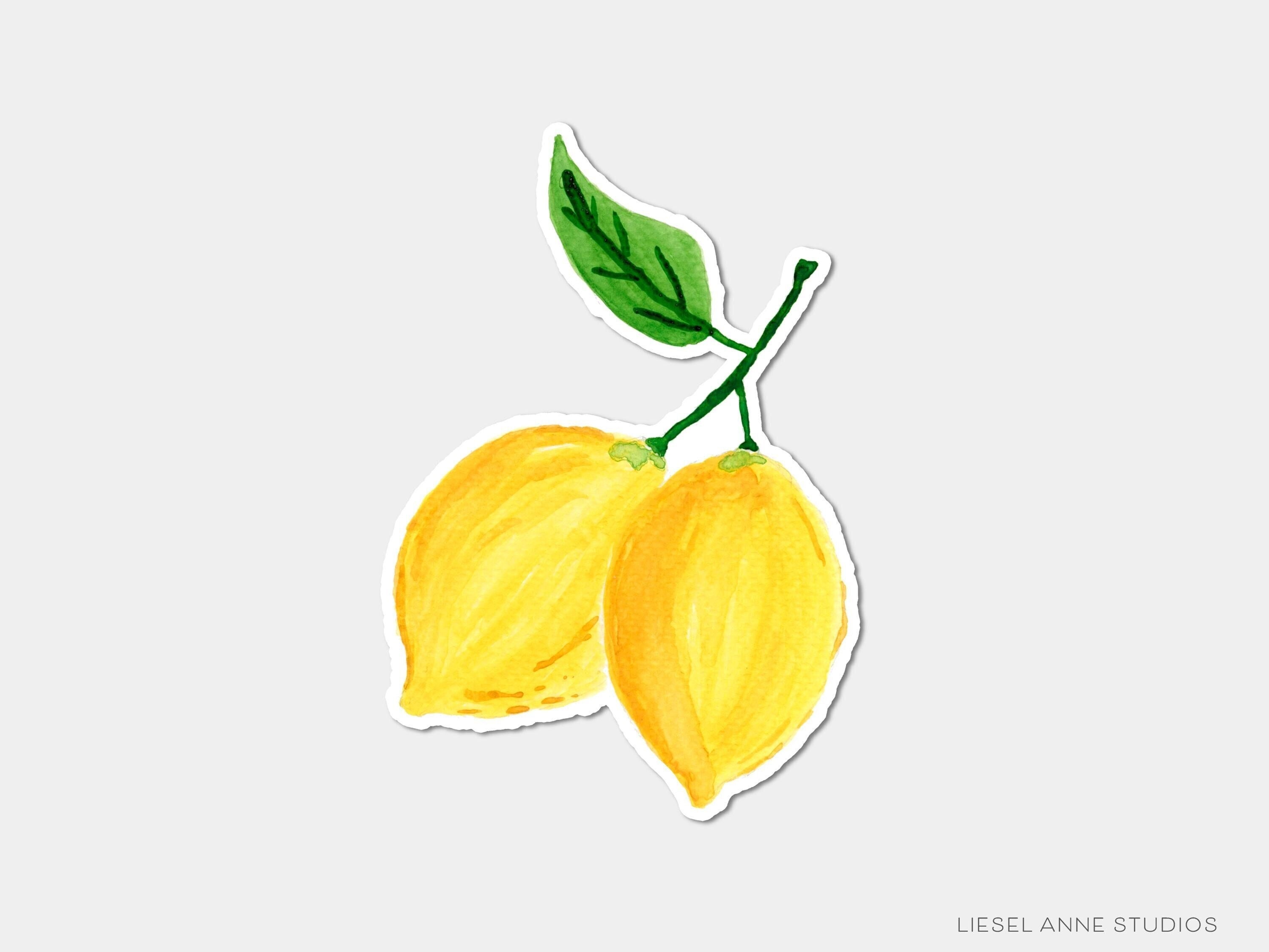 Fresh Lemon Sticker Lemon Vinyl Sticker | Watercolor Citrus Decal Sticker | Die Cut Durable ...