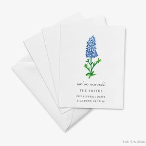 Texas Bluebonnet Moving Announcement Card | Personalized New Home image 4