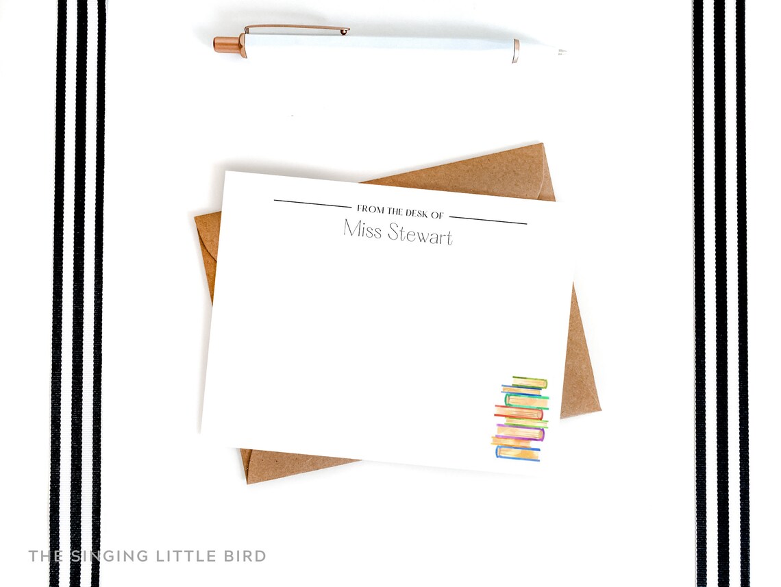 Teacher Personalized Stationery / From The Desk Of Teacher | Etsy