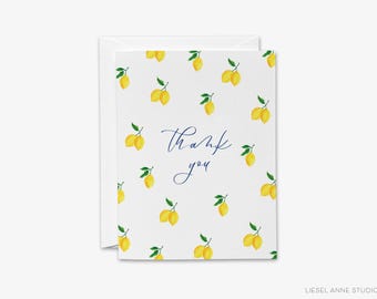 Lemon Thank You Cards | Simple Lemon Thank You | Thank you Stationery | Modern Thank You Notes | Lemon Thank You Notes | Folded Card Set