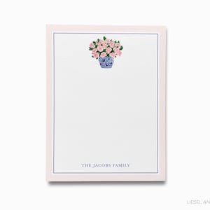 Personalisierte Pfingstrose Notizblock | Ginger Jar Notizblock Set | Frühling To Do Liste | Feminine Notizblöcke | Personalisiertes Geschenk Blumen | Rosa Blumen Geschenk