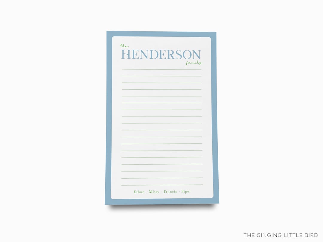 Personalized Family Notepad Family Notepad Set Custom to Do List Family