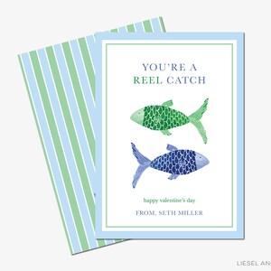 Mini tarjetas de San Valentín personalizadas / Tarjetas de San Valentín para niños con peces / San Valentín para el aula escolar / Juego de palabras "Eres un pez de verdad" / Niños