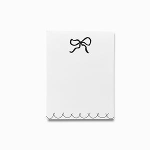 Black Bow Notepad | Modern Notepad Set | Black and White To Do List | Minimalist Feminine Notepads | Black and White Gift | Hostess Gift