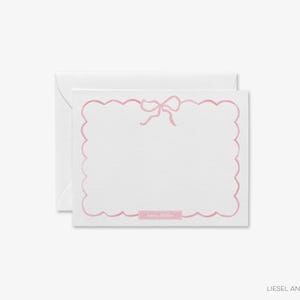 Bow Baby Shower Thank You Notes | Pink Bow Stationery | Girly Notecards | Baby Notecards | Personalized Baby Cards | It's A Girl Note Cards