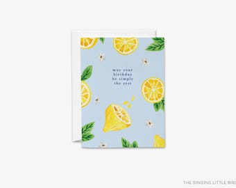 Happy Birthday Lemon Pun Cards | May Your Birthday Be Simply The Zest | Lemon Lover | Summer Birthday Card | Watercolor Cards | Citrus Fruit